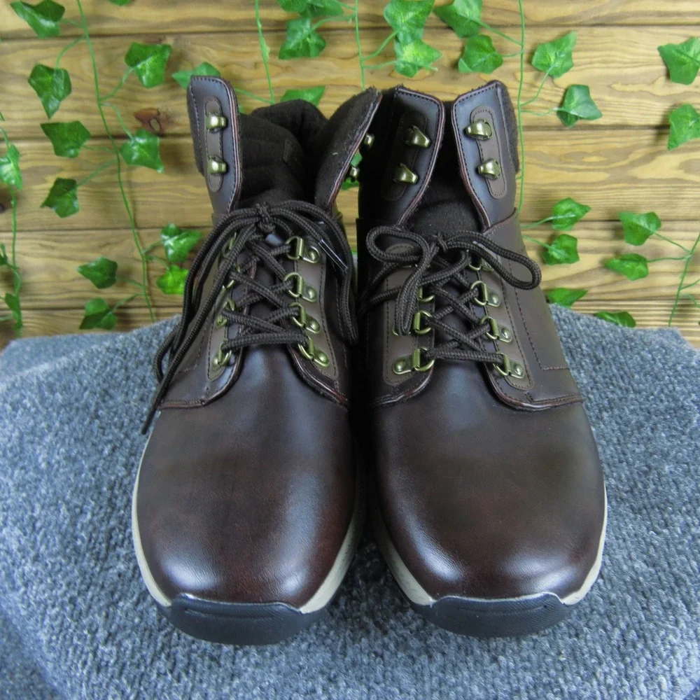 Khombu Nick Brown Synthetic‎ Snow Boots Men's 13 Waterproof Winter Lace-Up